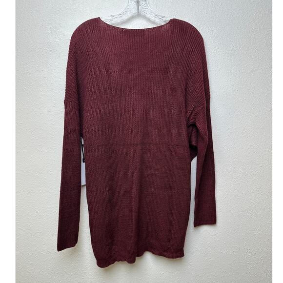 NWT ASTR The Label Stephanie Wrap Sweater Wine Women L - Picture 7 of 14
